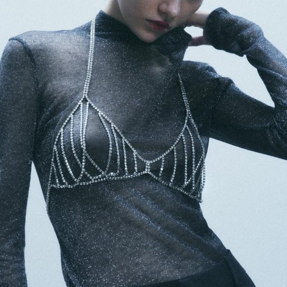 Zara Accessories - NWT JEWEL METALLIC BRA.